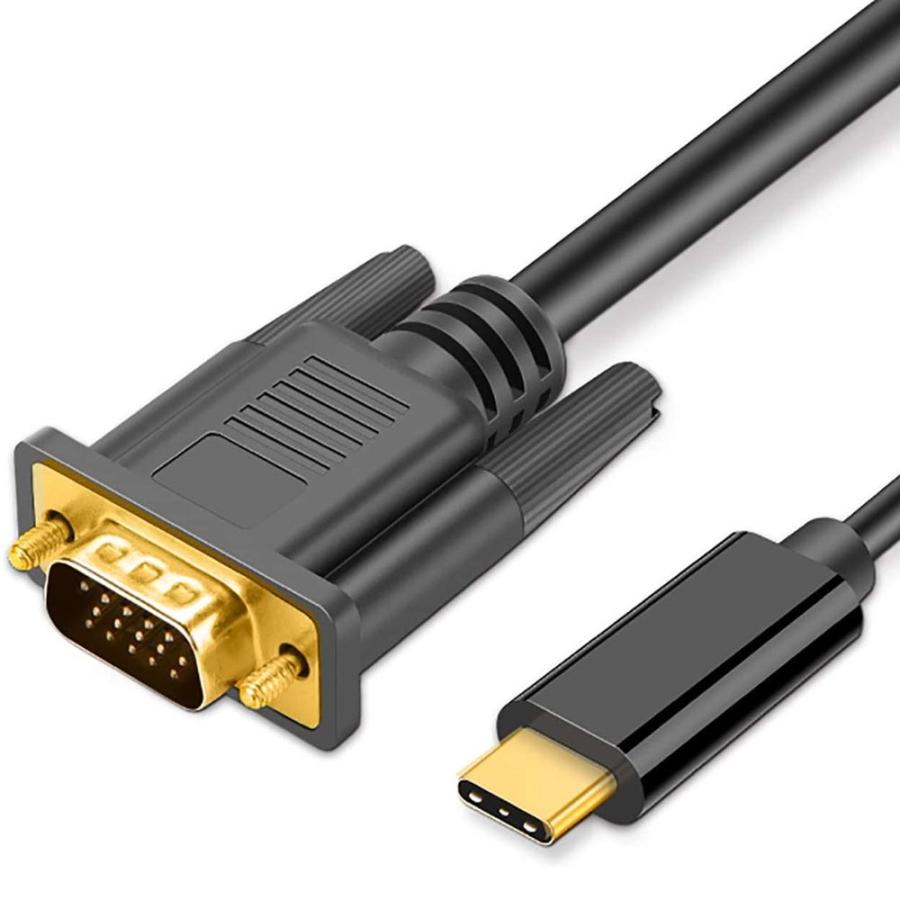 TypeC USB C VGAケーブル 1.8m Type C/Thunderbolt VGAアダプター コンバーター コード 拡張