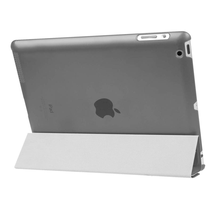 iPad ケース iPad 2/3/4世代（9.7inch) 兼用 三つ折スマートカバー PUレザー アイパッド ケース スタンド機能  ブラック｜pcastore｜02