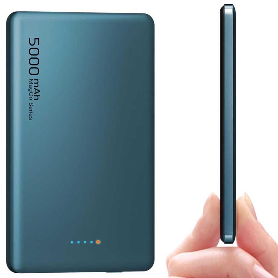 モバイルバッテリー 5000mAh】Magsafe 対応 マグネット式 厚さ8.6mm