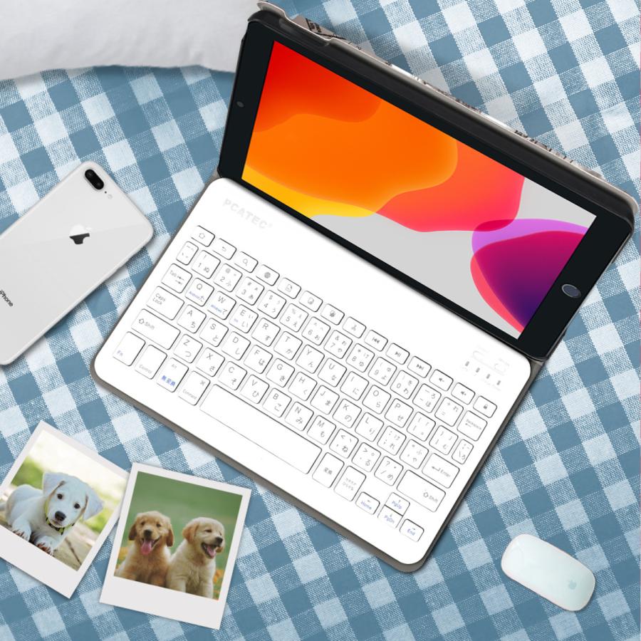 iPad 10.2 第9/8/7世代(2021,2020,2019) レザーケース付き Bluetooth