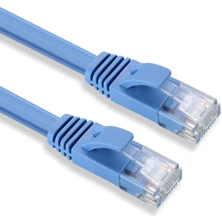 高速LANケーブル 3M フラットLANケーブル ブルー ISDN 光回線 CAT6準拠