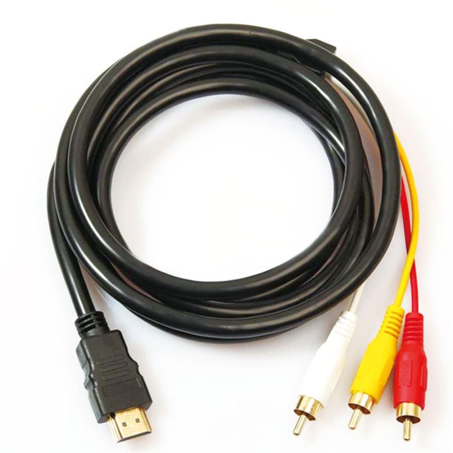 HDMI A/M TO RCA3 変換ケーブル 金メッキ RCAケーブル テレビ ビデオ端子 1.5m