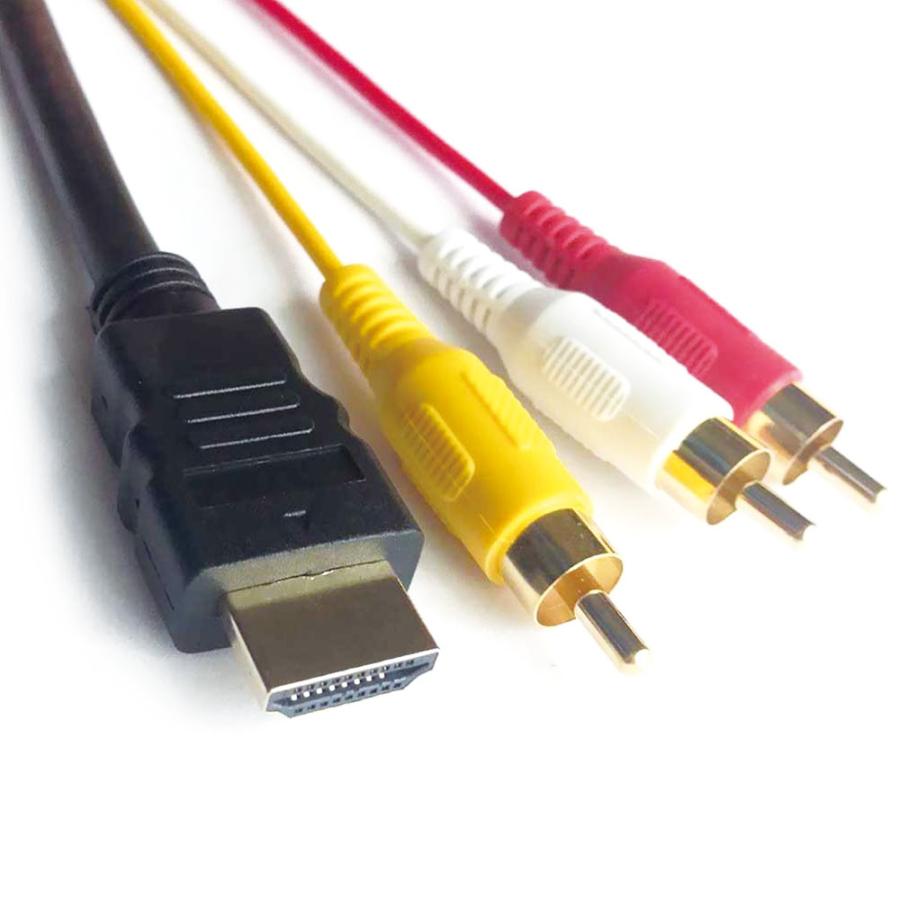 HDMI A/M TO RCA3 変換ケーブル 金メッキ コンポーネントケーブル テレビ ビデオ端子 1.5m 10002074