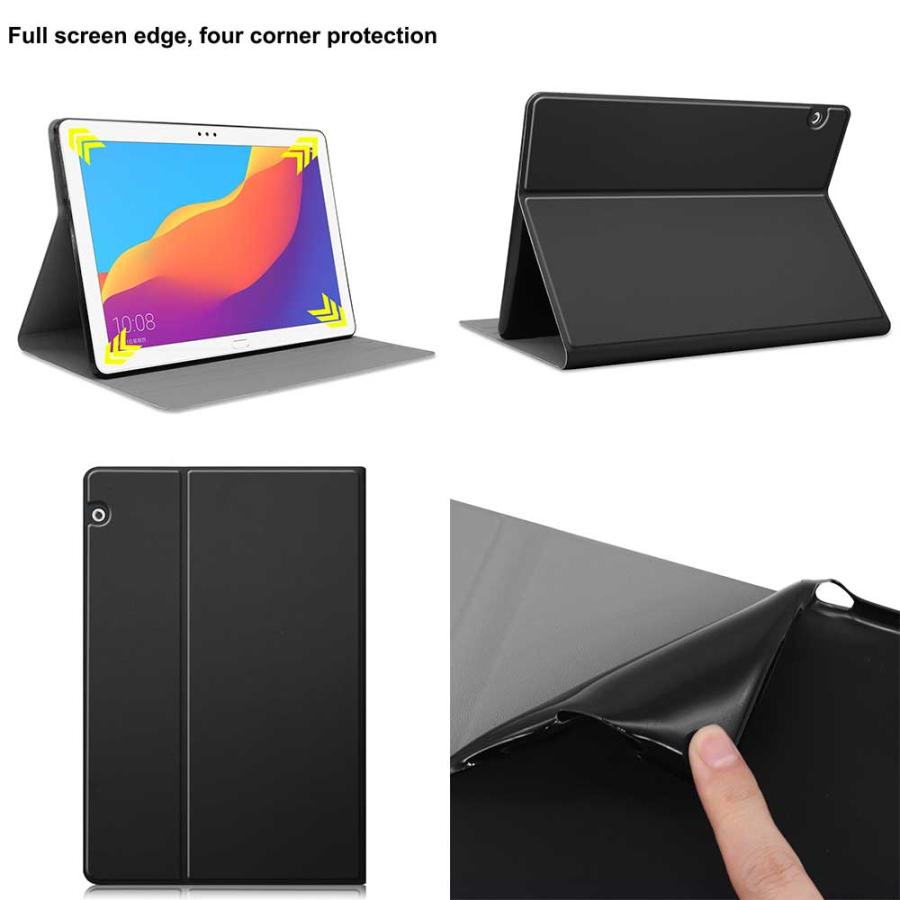 送料無料 Huawei MediaPad T5 10.1用 TPU保護カバー 手帳型 スマートケース 二つ折タイプ 超薄型 最軽量 PUレザー 傷つけ防止 スタンド機能付き｜pcastore｜05