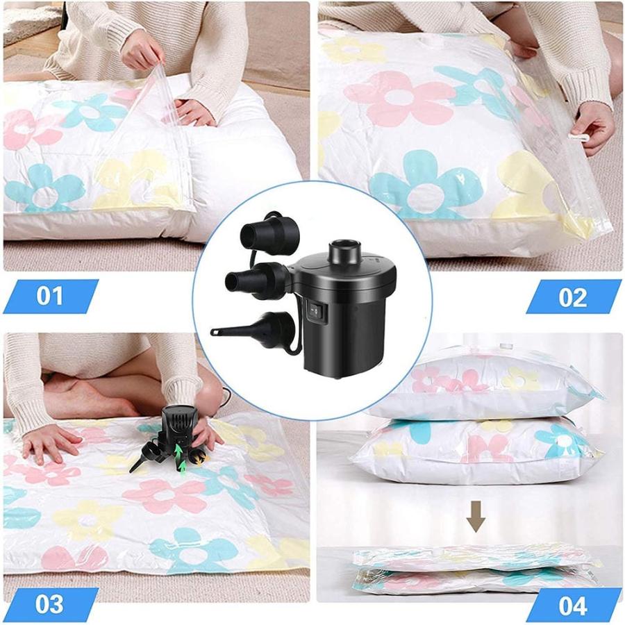 電動エアーポンプ 空気抜き 空気入れ 両対応 AC電源100V 3種類のノズル