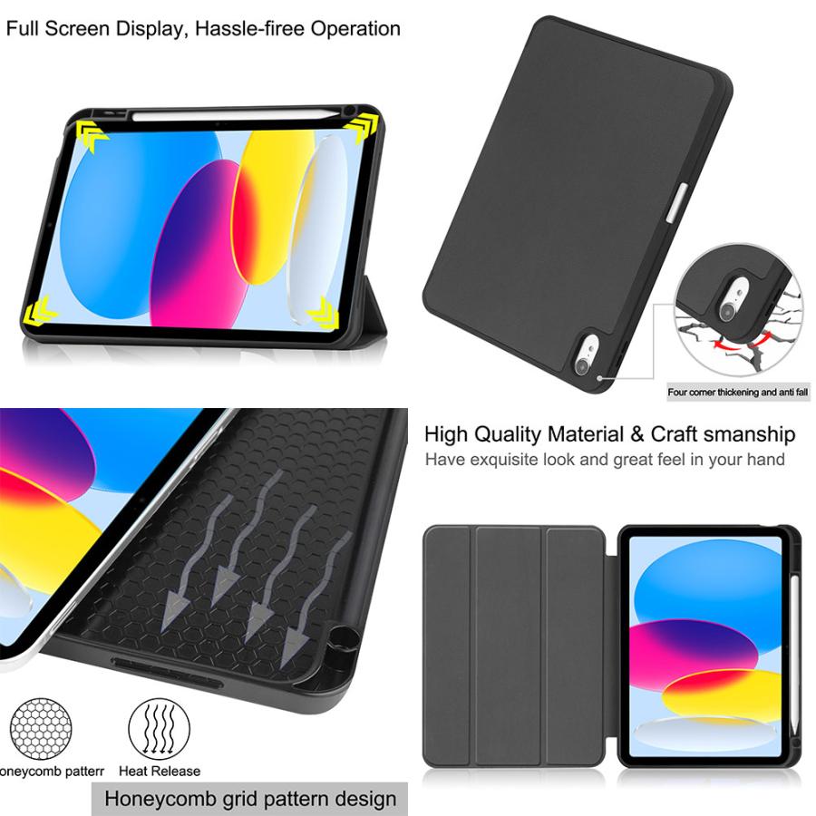 8カラー アイパッド iPad A16 / 第10世代 用 ケース 三折りカバー PU