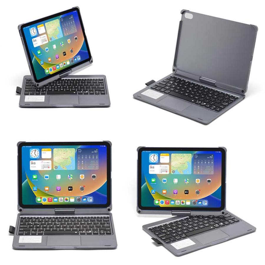 アイパッド iPad / A16 第10世代 用 キーボード付ケース 360度回転 7色