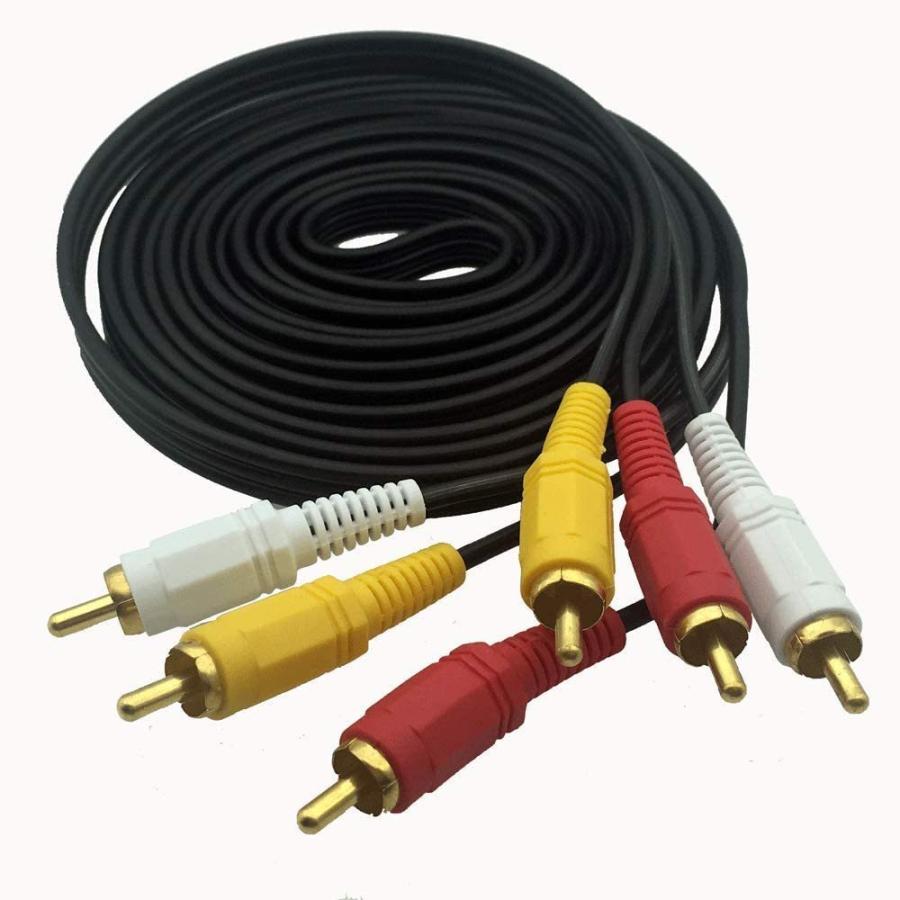 送料無料】3RCA ビデオケーブルAVケーブル1.5m(赤 白 黄)，3 RCA端子