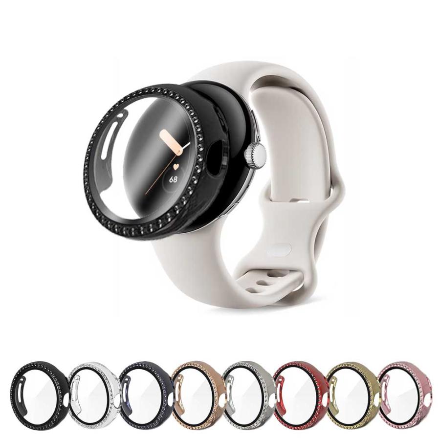 グーグル ピクセルウォッチ ガラスフィルム一体型 きらきらストーン  