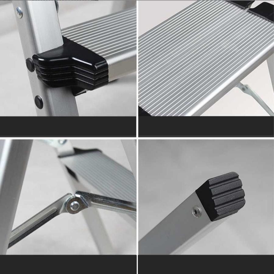 脚立4段 梯子 アルミ 脚立 折りたたみ 耐荷重150KG 滑り止め付き