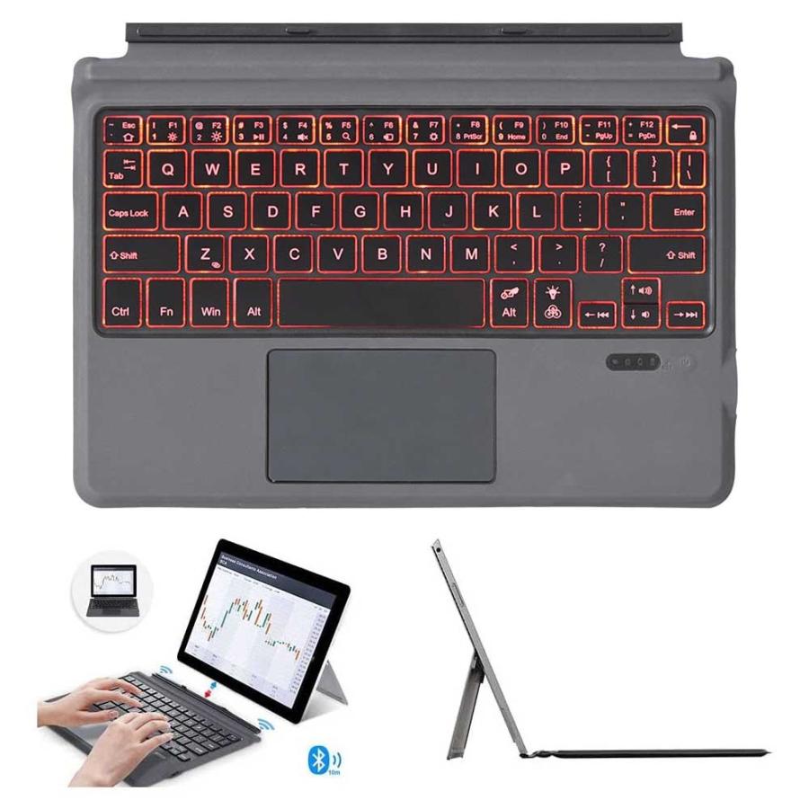 Surface Go Go2 Go3 通用 バックライト7色 キーボードケース Surface Go Go2 Go3 通用 バックライト7色 キーボードケース