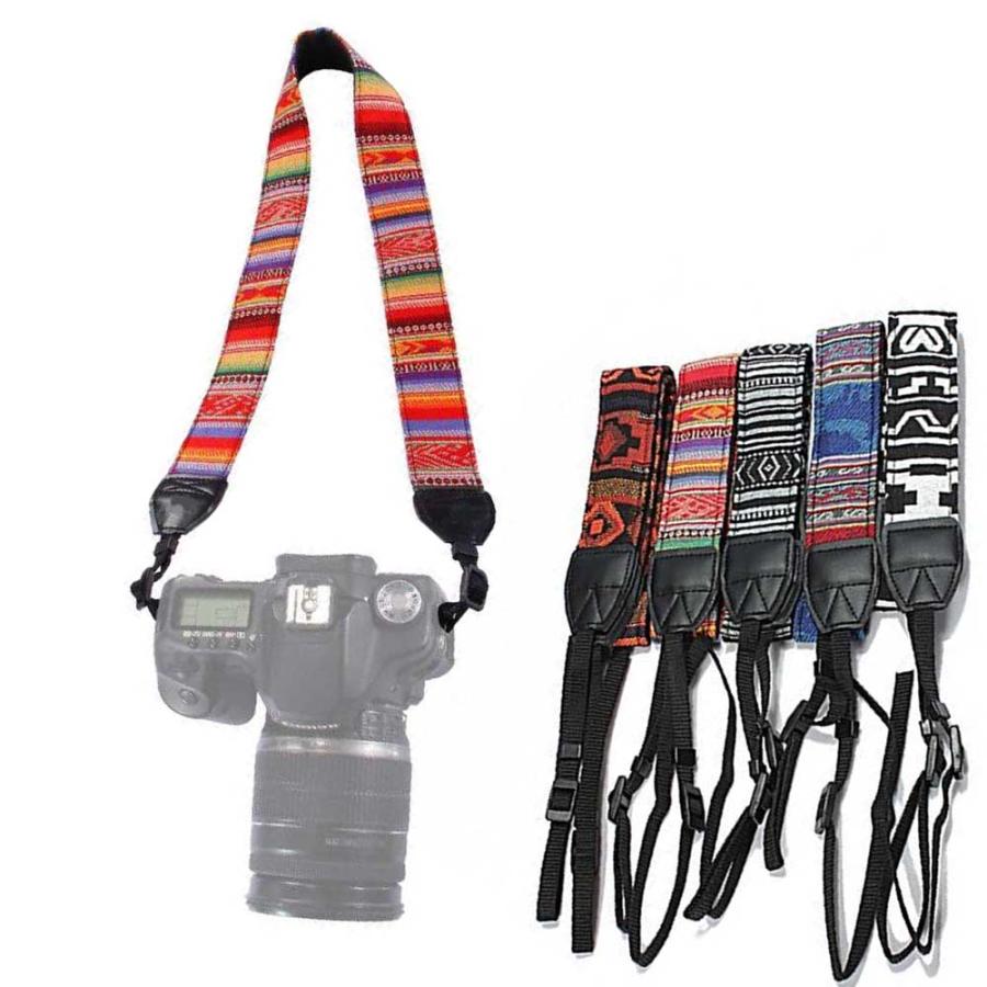 カメラ ネックストラップ カラフル キャンパスナイロン素材 一眼レフ ミラーレス コンパクト カメラ クッション性  肩への負担軽減 双眼鏡 の商品画像