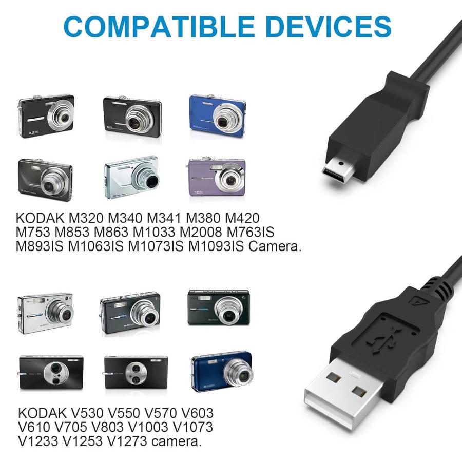 Kodak（コダック） USBカメラデータケーブル U8 コード 充電ケーブル