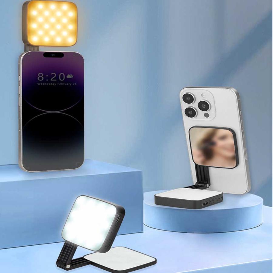 スマホ用LEDフィルライト 自撮りライト 撮影用ライト MagSafe対応 M38