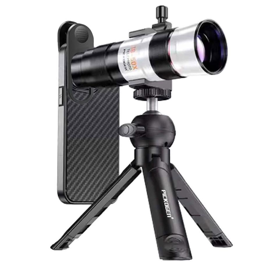 スマートフォン用望遠 50倍 広角レンズ 三脚付き 18-50X スマホ用望遠