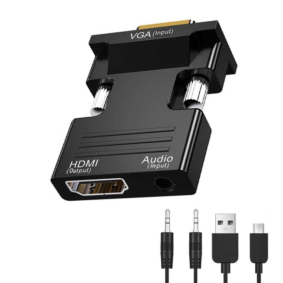 VGA HDMI アダプタ 変換 コンバーター ビデオ変換 入力 出力1080P音声