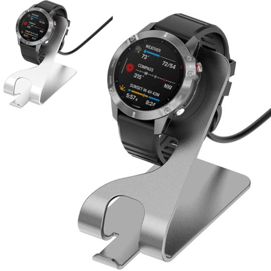 ガーミン　Garmin グレー スマートウォッチ腕時計 充電ケーブル付き GARMIN ガーミン 充電ケーブルスタンド付 Garmin Fenix8/7/6/5