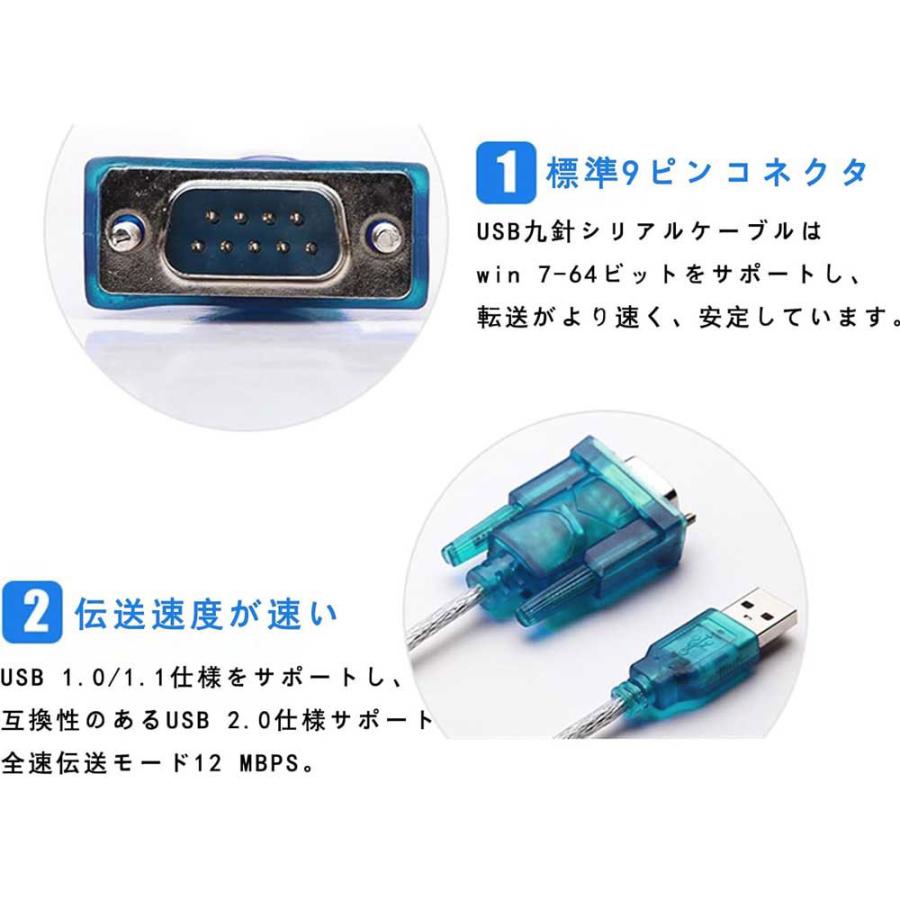 RS232C USB シリアル変換ケーブル RS232 DB9ピン 変換 パラレル(D