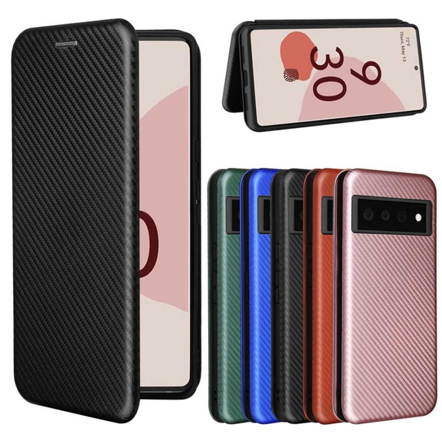 Google Pixel グーグルピクセル6 手帳型ケース 薄型 カーボン