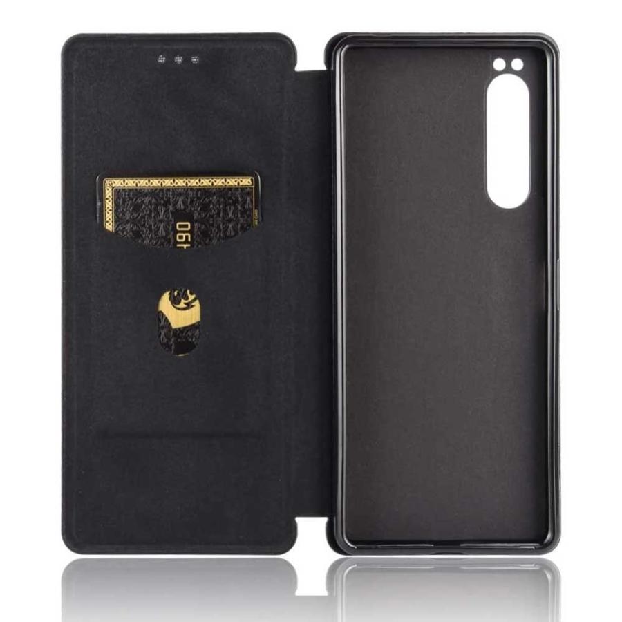Xperia 10 II 1 SO-51A SOG01 手帳型 カーボンケース マグネット式