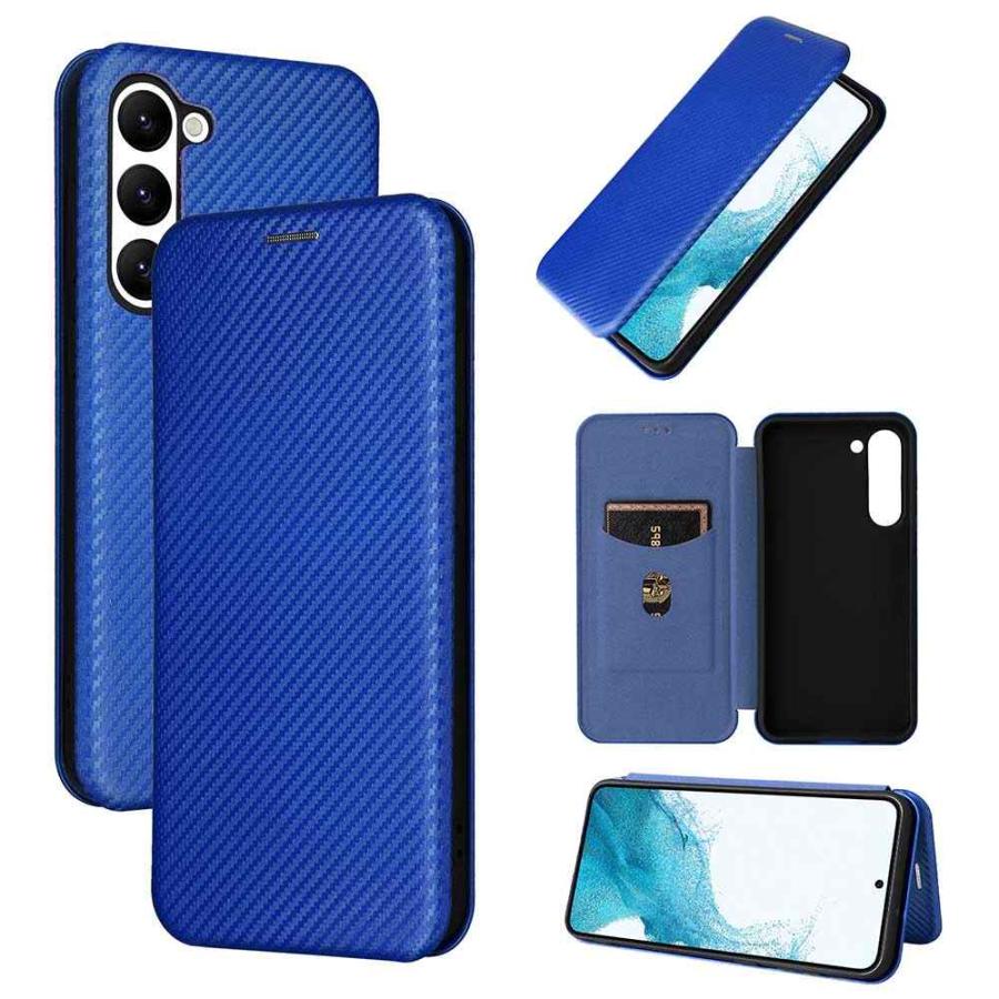 Galaxy S S23 / Plus Ultra ケース カバー 手帳型 薄型 カーボン