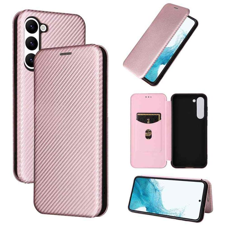 Galaxy S S23 / Plus Ultra ケース カバー 手帳型 薄型 カーボン