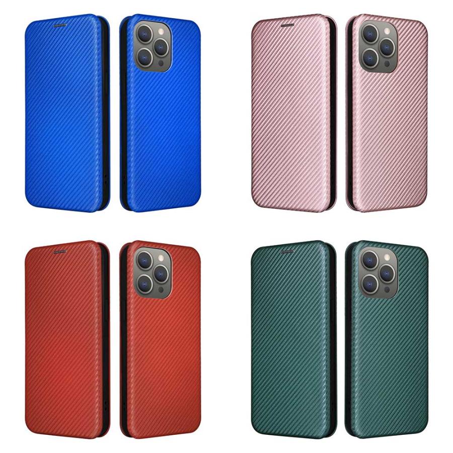 iPhone15 手帳型 薄型 カーボンデザイン 炭素繊維カバー TPU 保護