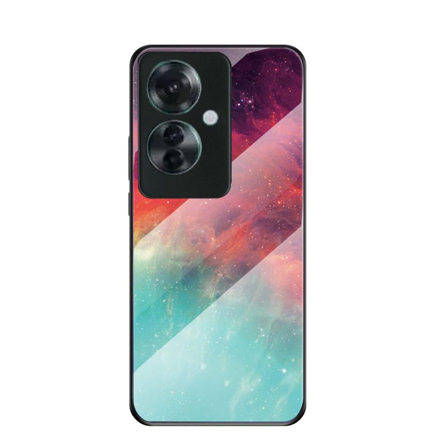 OPPO Reno 11 A CPH2603 ガラスケース 背面ガラス TPUケース 宇宙銀河
