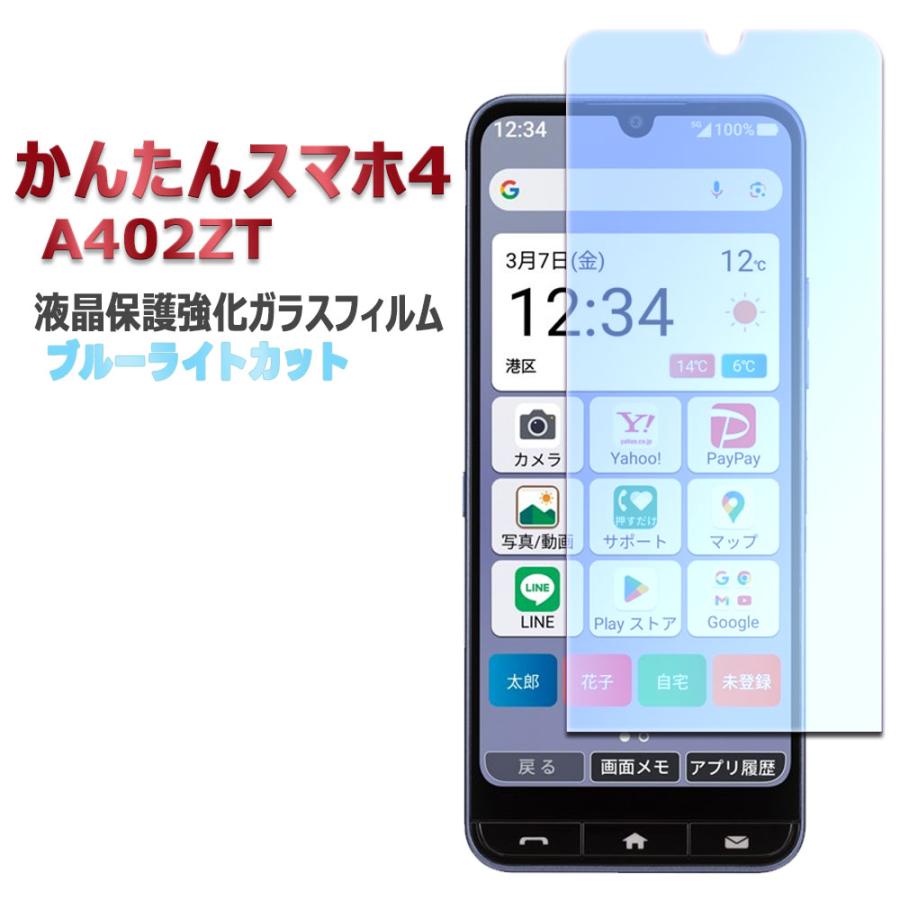 ワイモバイル かんたんスマホ4 A402ZT 6.1インチ用 ブルーライトカット
