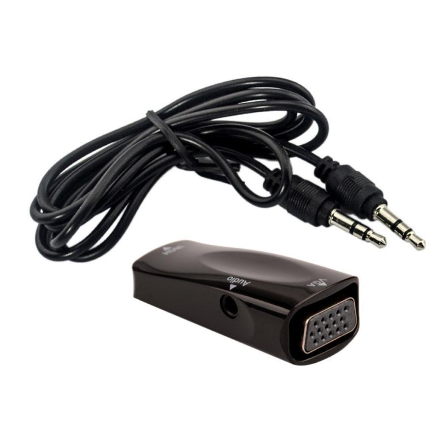 HDMI 通販でクリスマス to VGA 変換アダプター 中継 オーディオケーブル 1920x1080 2021公式店舗 音声出力3.5mm メスーメス