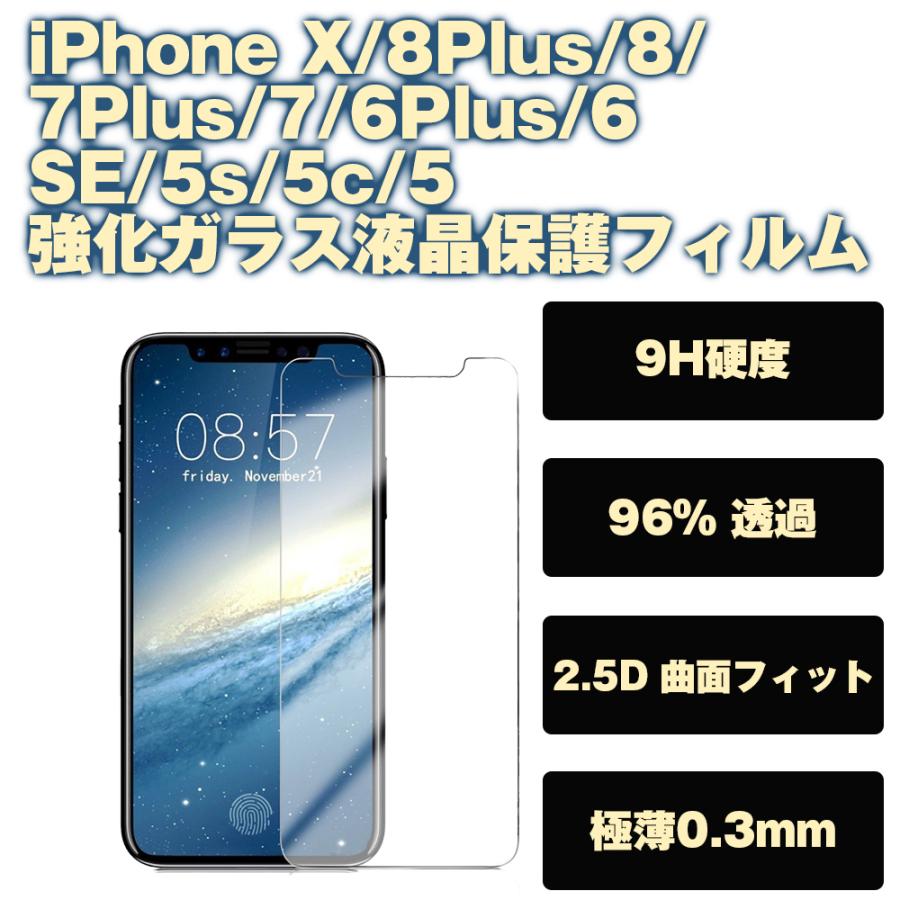 iPhoneSE3/SE2 iPhone9 iPhone8/8plus 強化ガラス液晶保護フィルム 2.5D 0.3mm超薄型 耐指紋 撥油性 高透過率 ラウンドエッジ加工｜pcastore｜02