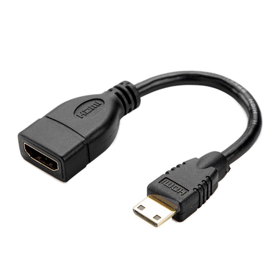 Mini HDMI to オス-メス 変換ケーブル 15cm 定番 持ち運び便利 →HDMI MiniHDMI 1080P対応 オス 超目玉 メス 3D 変換コネクタ