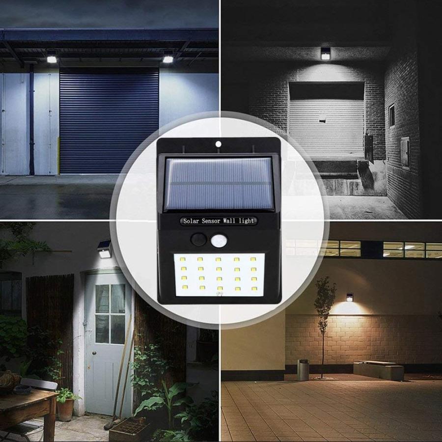 センサーライト 2個セット ソーラーライト 20LED 屋外照明 自動点灯