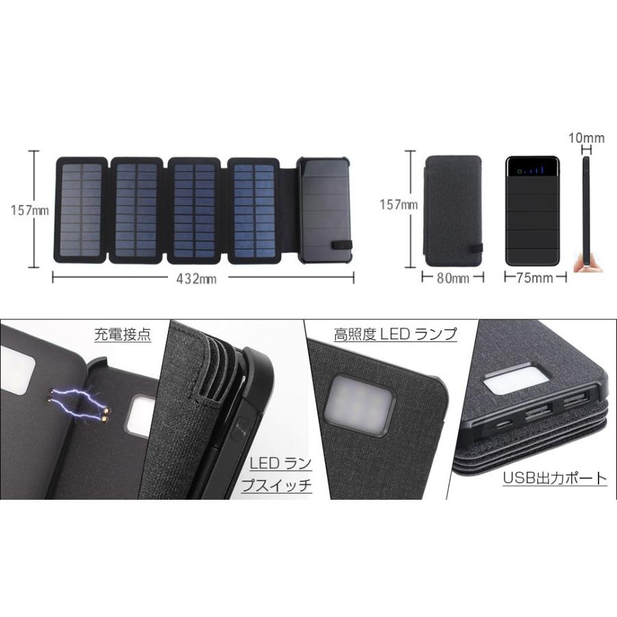 ソーラーモバイルバッテリー ソーラー充電器 折りたたみ式4枚 ソーラーモバイルバッテリー ソーラー充電器 折りたたみ式4枚
