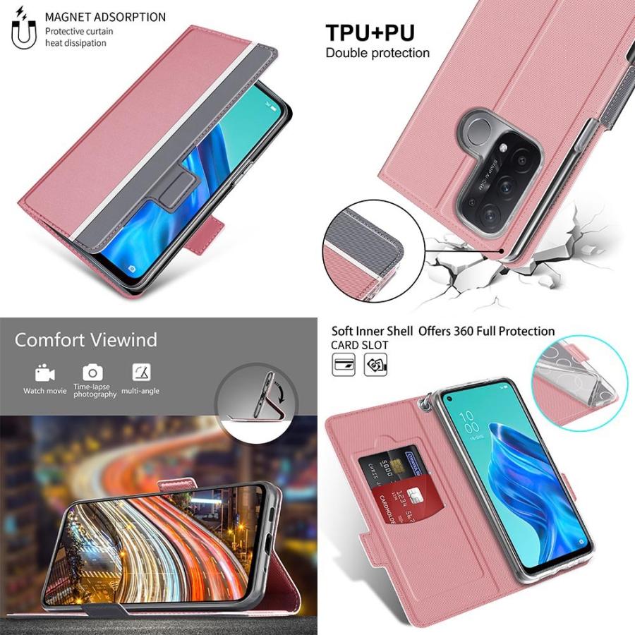 オッポ リノセブン エー 手帳型ケース Oppo Reno7 A Opg04 カバー マグネット 定期入れ ポケット シンプル ネイビーブルー アウトレットセール 特集