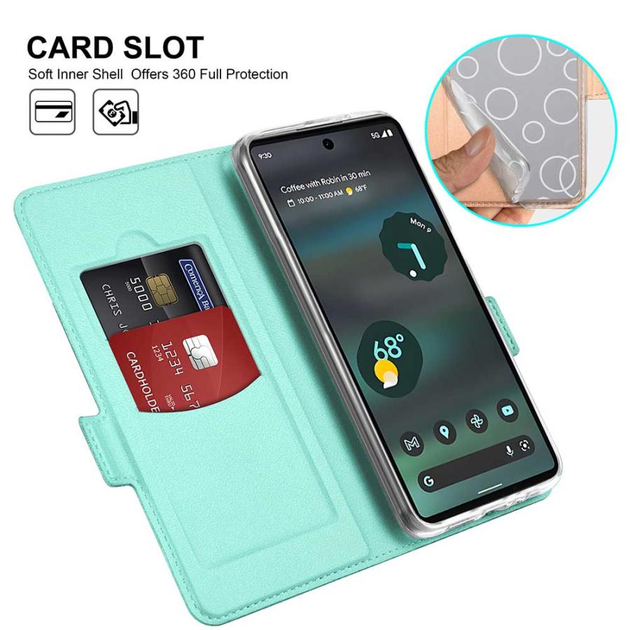 Google Pixel 6a グリーン ケース付き Google Pixel 5 グーグルピクセル6a ケース 手帳型ケース カバー 6a