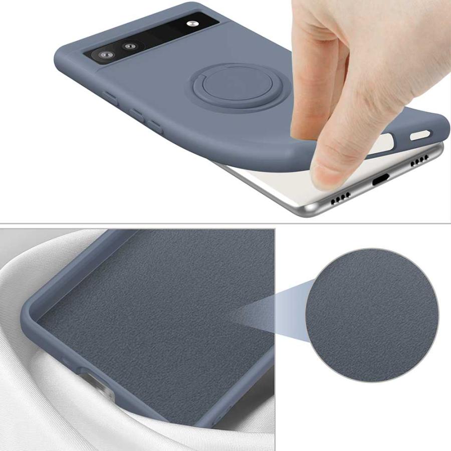 Google Pixel 6a スマホケース 360°回転 リング TPU保護ケース カバー