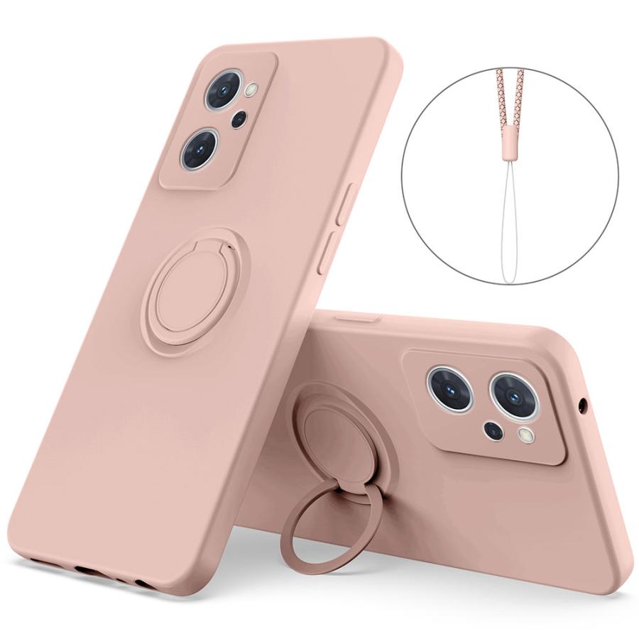 OPPO Reno9 A 保護ケース付き 動作確認済 Android14 Reno OPPO Reno9 A/OPPO Reno7 A シリコンケース 360°回転 リング TPU