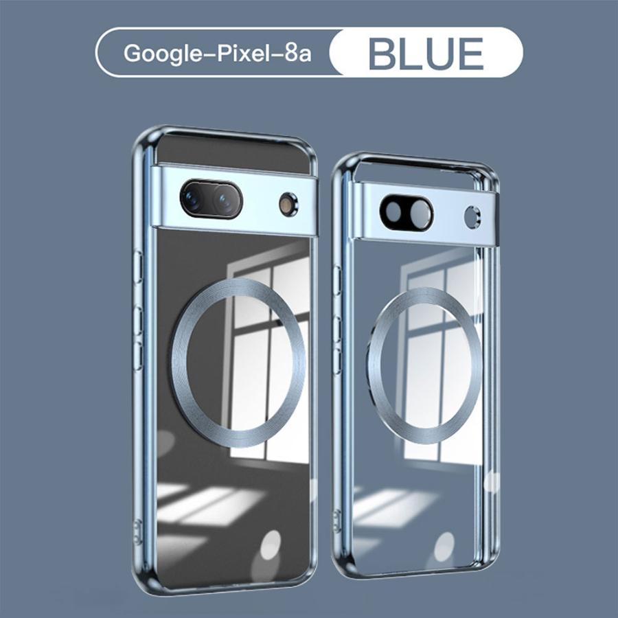 Google Pixel 8a 用 MagSafeリング内蔵 背面クリア保護ケース レンズ
