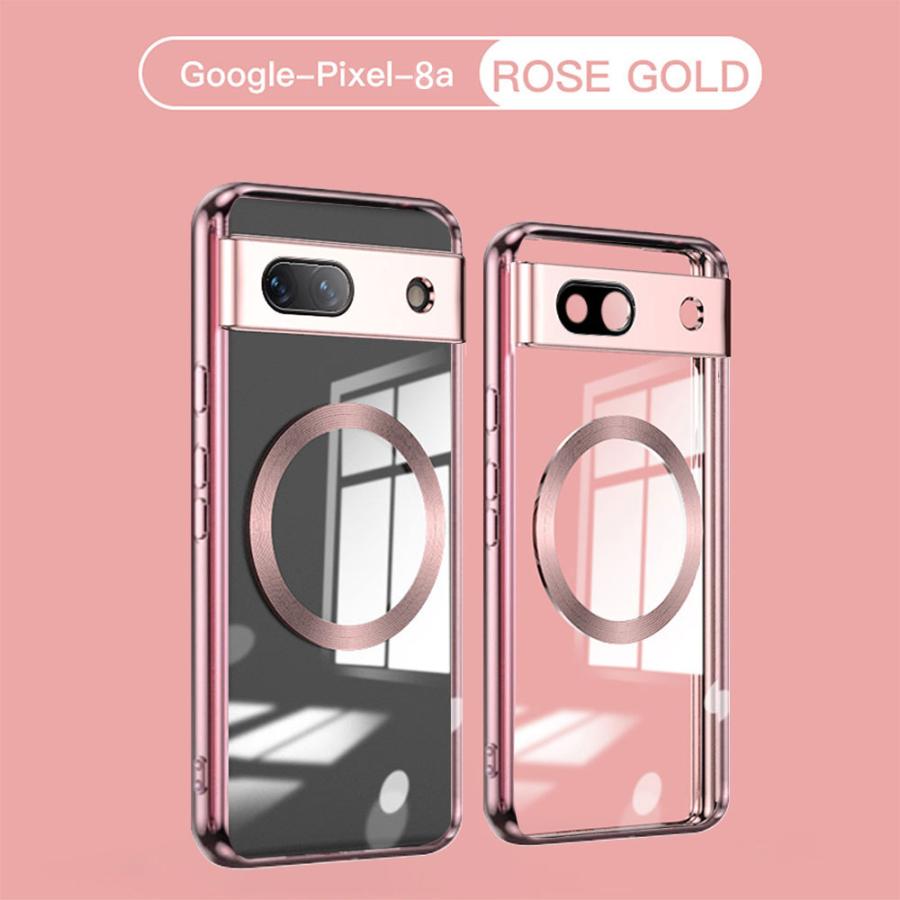 Google Pixel 8a 用 MagSafeリング内蔵 背面クリア保護ケース レンズ