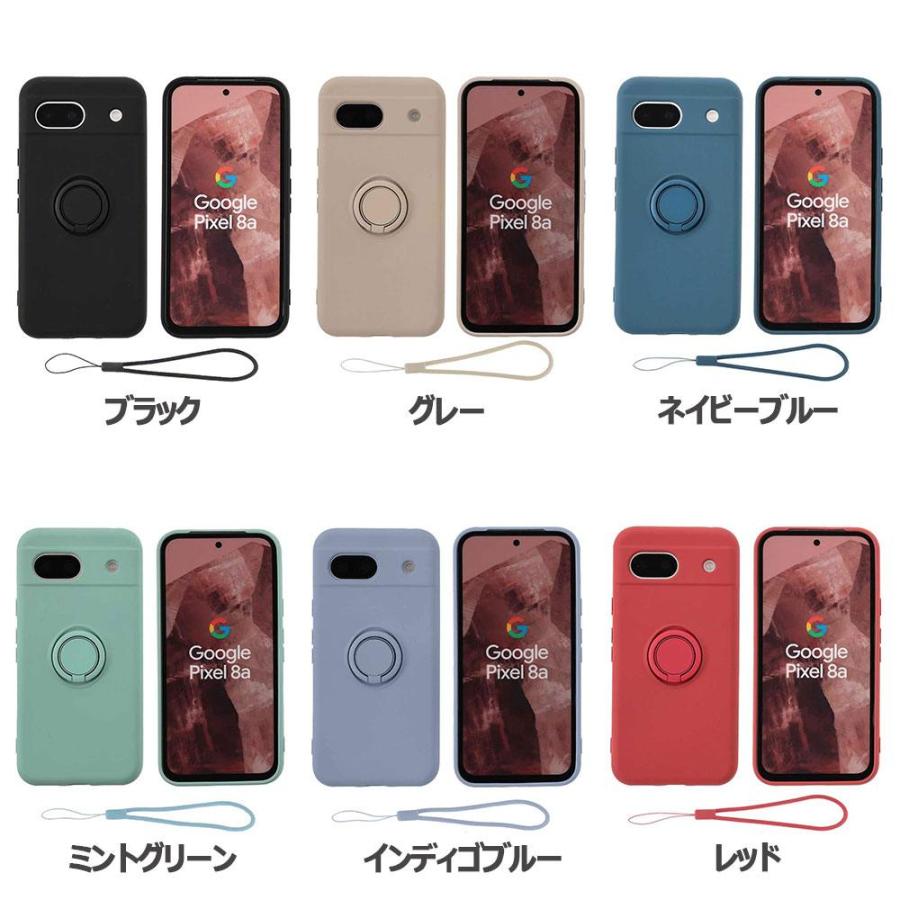 Google Pixel 8a スマホケース カバー リング付き ソフトシリコン