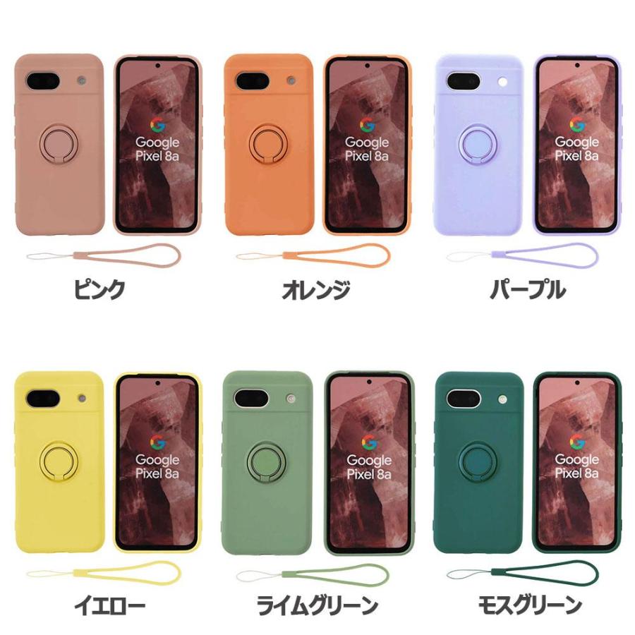 Google Pixel 8a スマホケース カバー リング付き ソフトシリコン