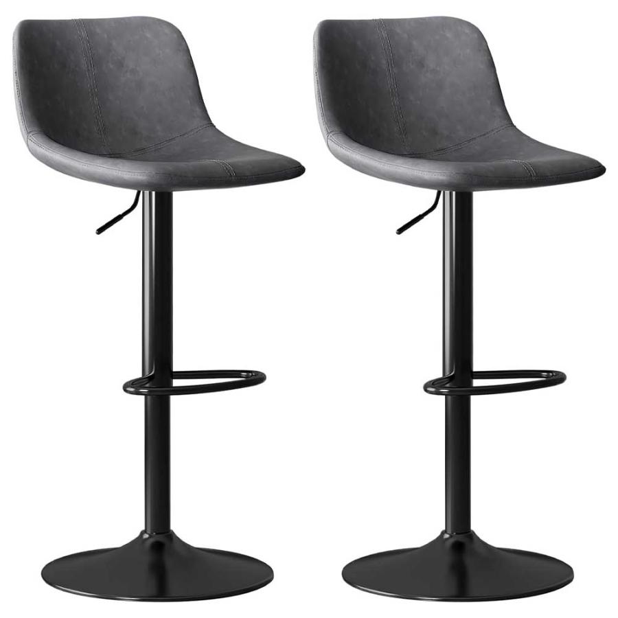 カウンターチェア　グレー 合成皮革 椅子 スチール脚 カウンターチェア 【グレー/2脚】 合成皮革 バーチェア 回転椅子