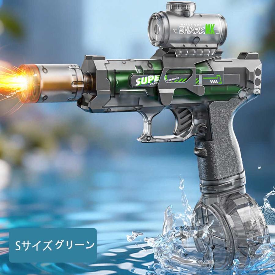 12時いいね数の数－100円値下げ 電動水鉄砲 2個セット おまけ付き 水鉄砲 Sサイズ 電動 連射式 ウォーターガン LED灯光噴火バージョン