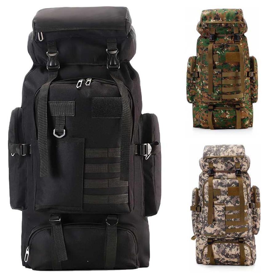 送料無料】 避難用 リュック 80L 登山用バッグ 防水 迷彩 