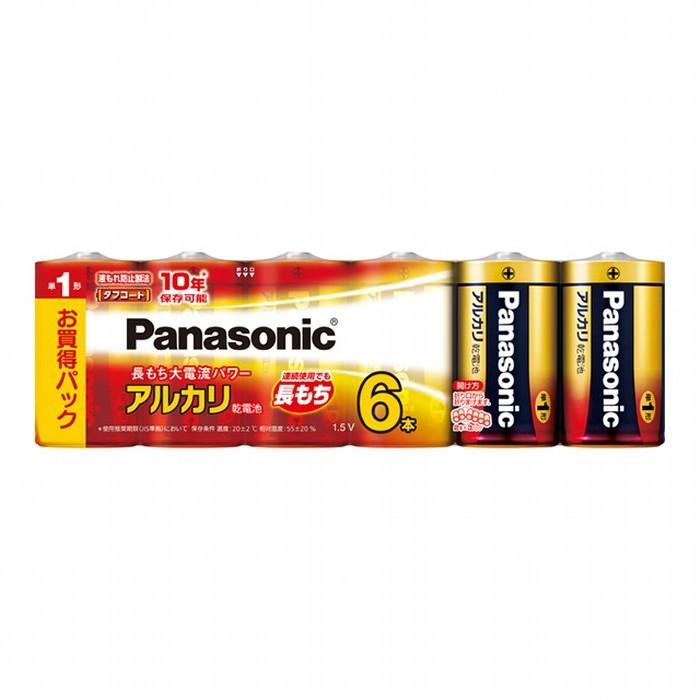Panasonic LR20XJ/6SW単１単２6本 Panasonic（パナソニック） アルカリ乾電池単1形6本パック LR20XJ/6SW