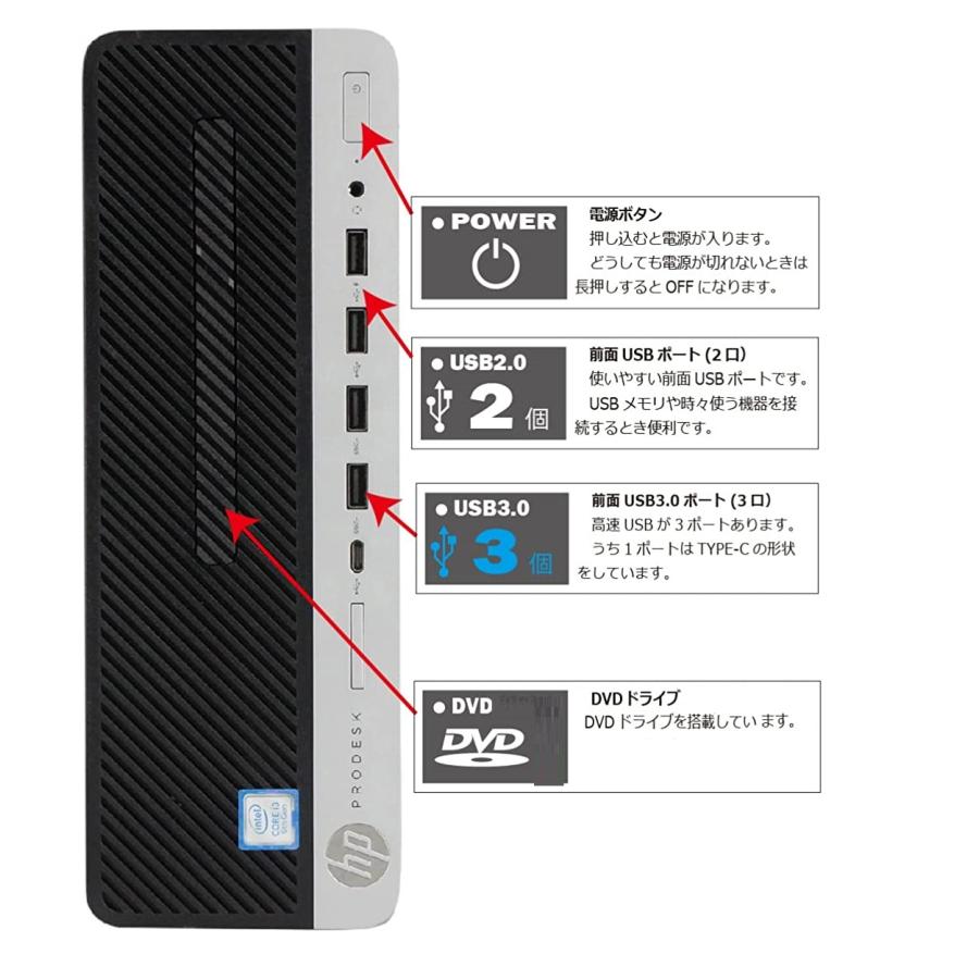 ProDesk デスクトップパソコン 中古パソコン HP 第8世代 Core i5 ProDesk デスクトップパソコン 中古パソコン HP 第8世代 Core i5