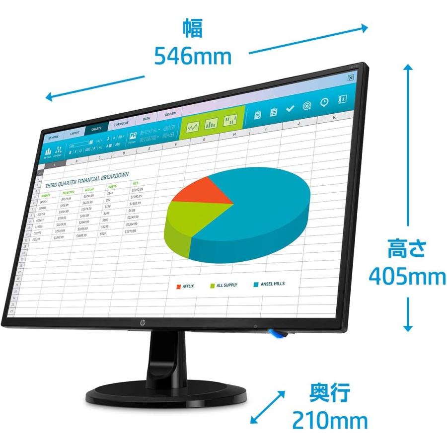 日本HP 液晶モニタ HP 24インチ N246V 薄型フレ−ム 角度調整 HDMI IPS