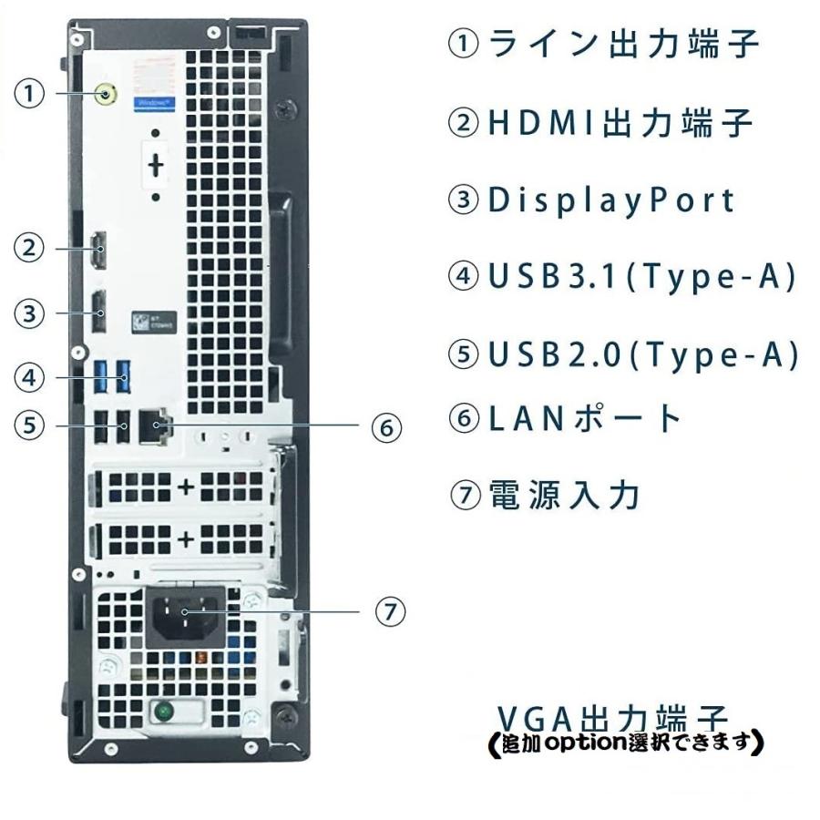デスクトップパソコン Windows11 中古パソコン 4画面 モニタセット DELL 3070 9世代 Core i5 メモリ16GB 新品M.2SSD office Win11 PC 1559aの画像
