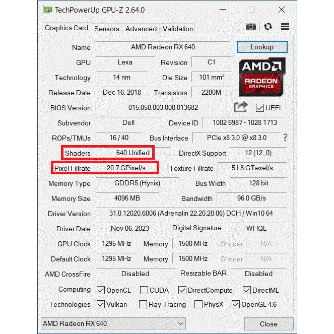 DELL（デル） グラフィックカード AMD Radeon RX640 GDDR5 4GB Displayport ...